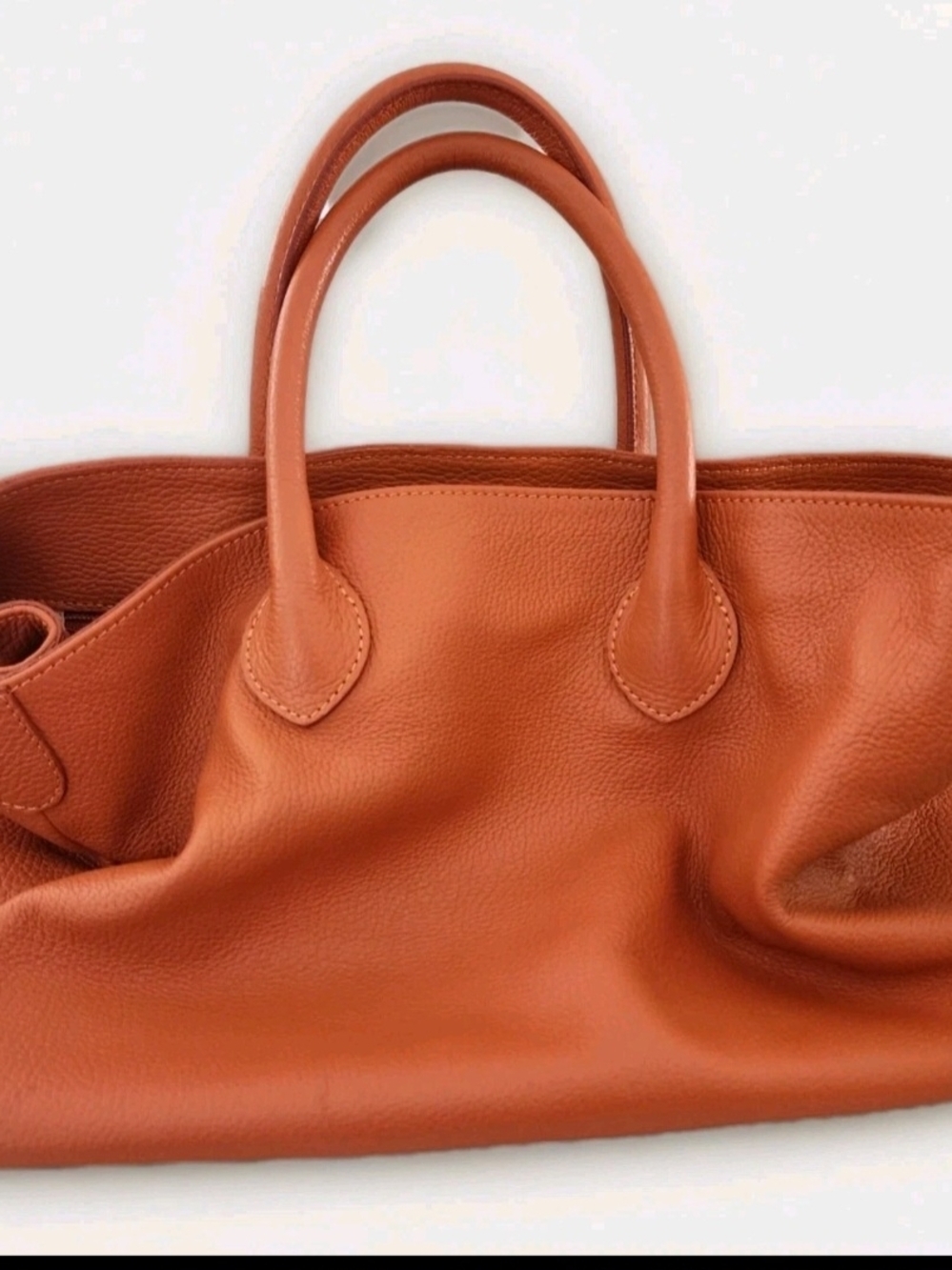 The Mark and Graham Orange Elisabetta Leather Slouch Bag